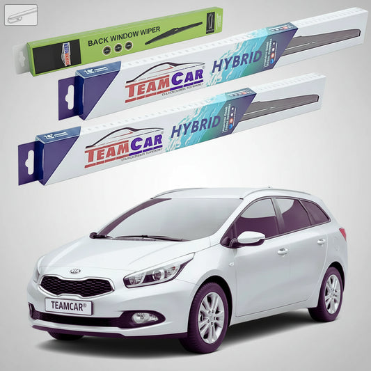 Ștergătoare Kia Ceed II SW JD 2012-prezent | Set Față și Spate Hibrid – TeamCar®
