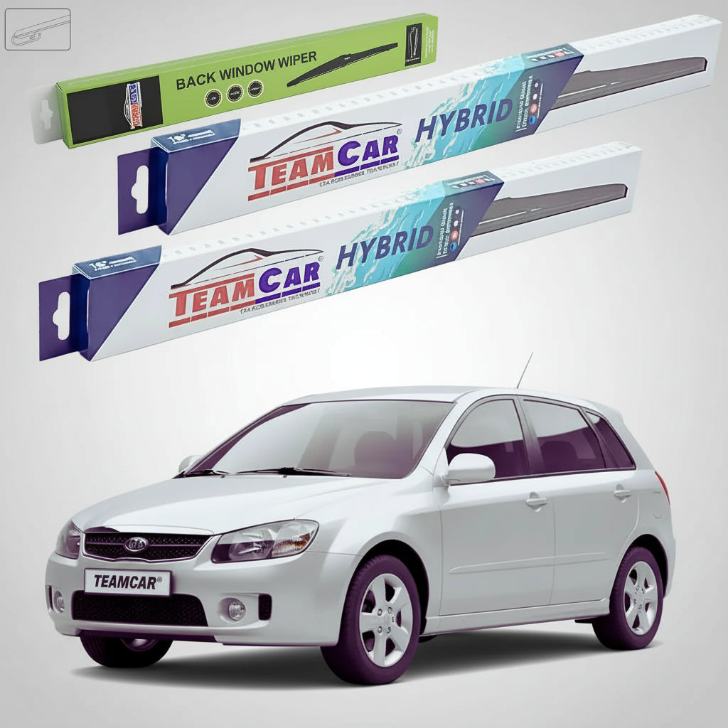Ștergătoare Kia Cerato I LD Hatchback 2004-2009 | Set Față și Spate Hibrid – TeamCar®