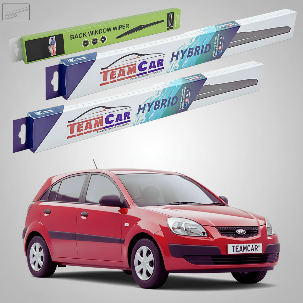 Ștergătoare Kia Rio II DE JB Hatchback 2005-2011 | Set Față și Spate Hibrid – TeamCar®