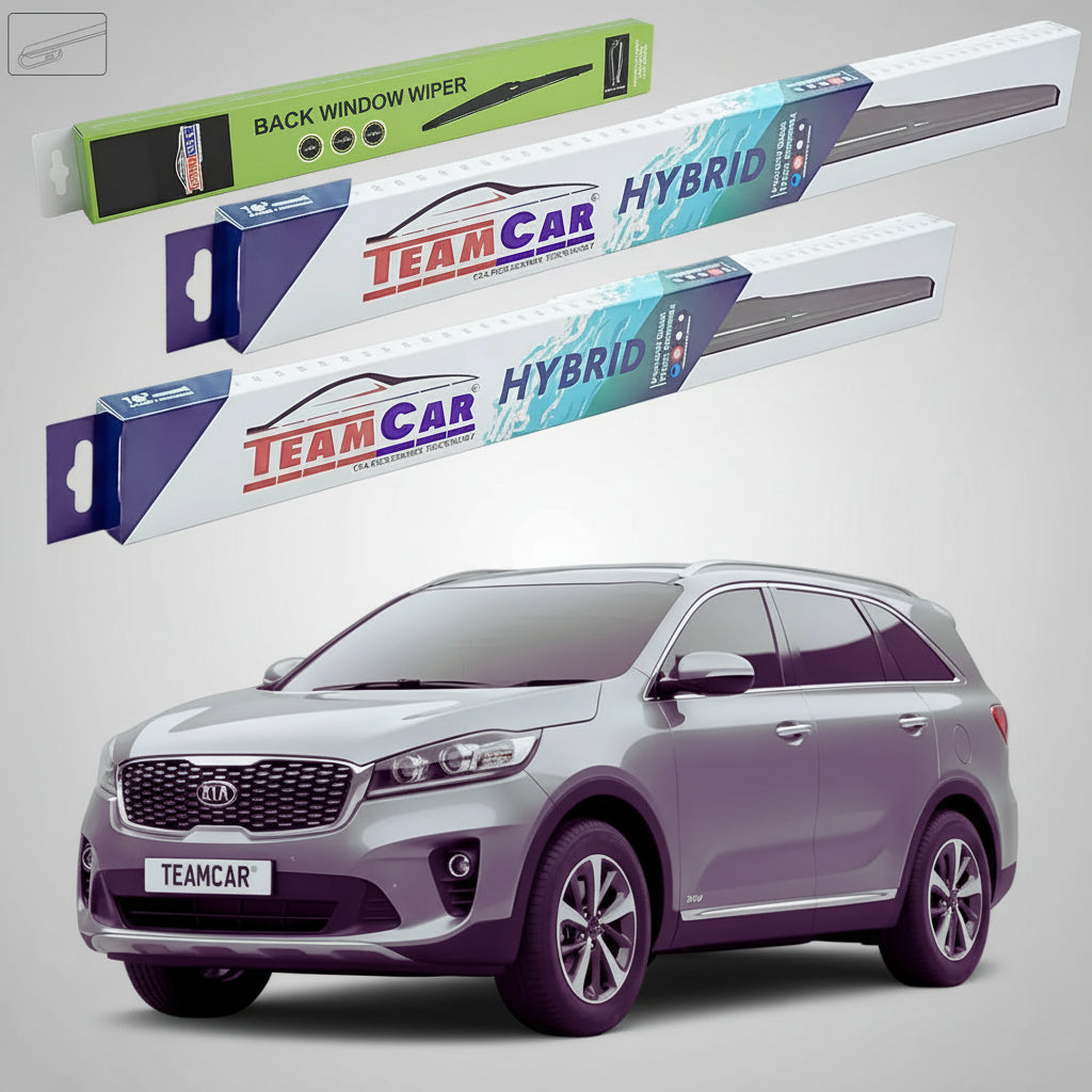 Ștergătoare Kia Sorento III UM SUV 2015-2020 | Set Față și Spate Hibrid – TeamCar®