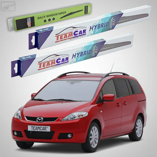 Ștergătoare Mazda 5 CR 2005-2008 | Set Față și Spate Hibrid – TeamCar®
