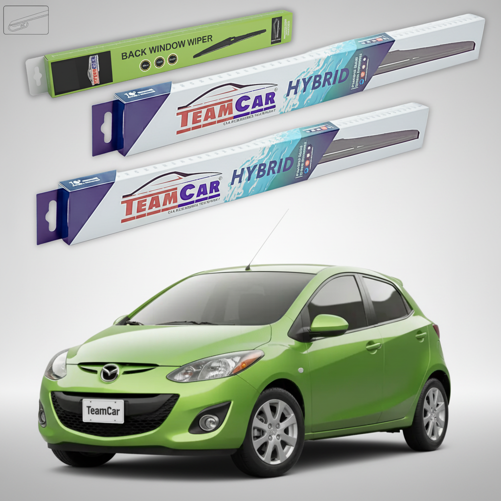 Ștergătoare Mazda 2 DE Facelift 2010-2014 5 uși | Set Față și Spate Hibrid – TeamCar®