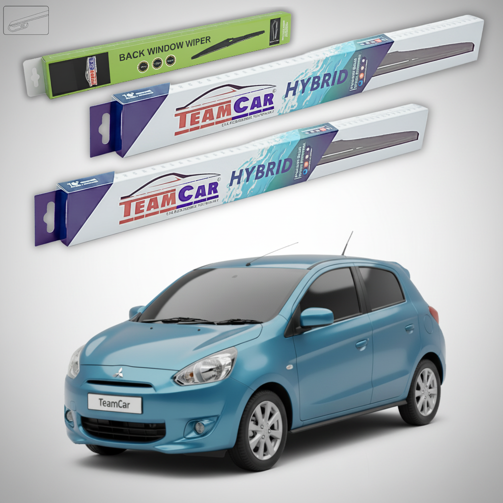 Ștergătoare TeamCar® pentru Mitsubishi Mirage / Space Star 2012+ – Set Față și Spate Hibrid