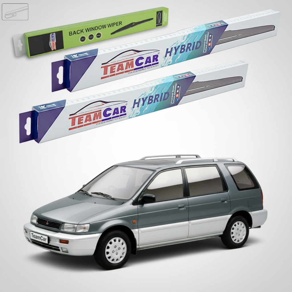 Ștergătoare TeamCar® pentru Mitsubishi Space Wagon II (N3_W, N4_W) 1991–1998 – Set Față și Spate Hibrid