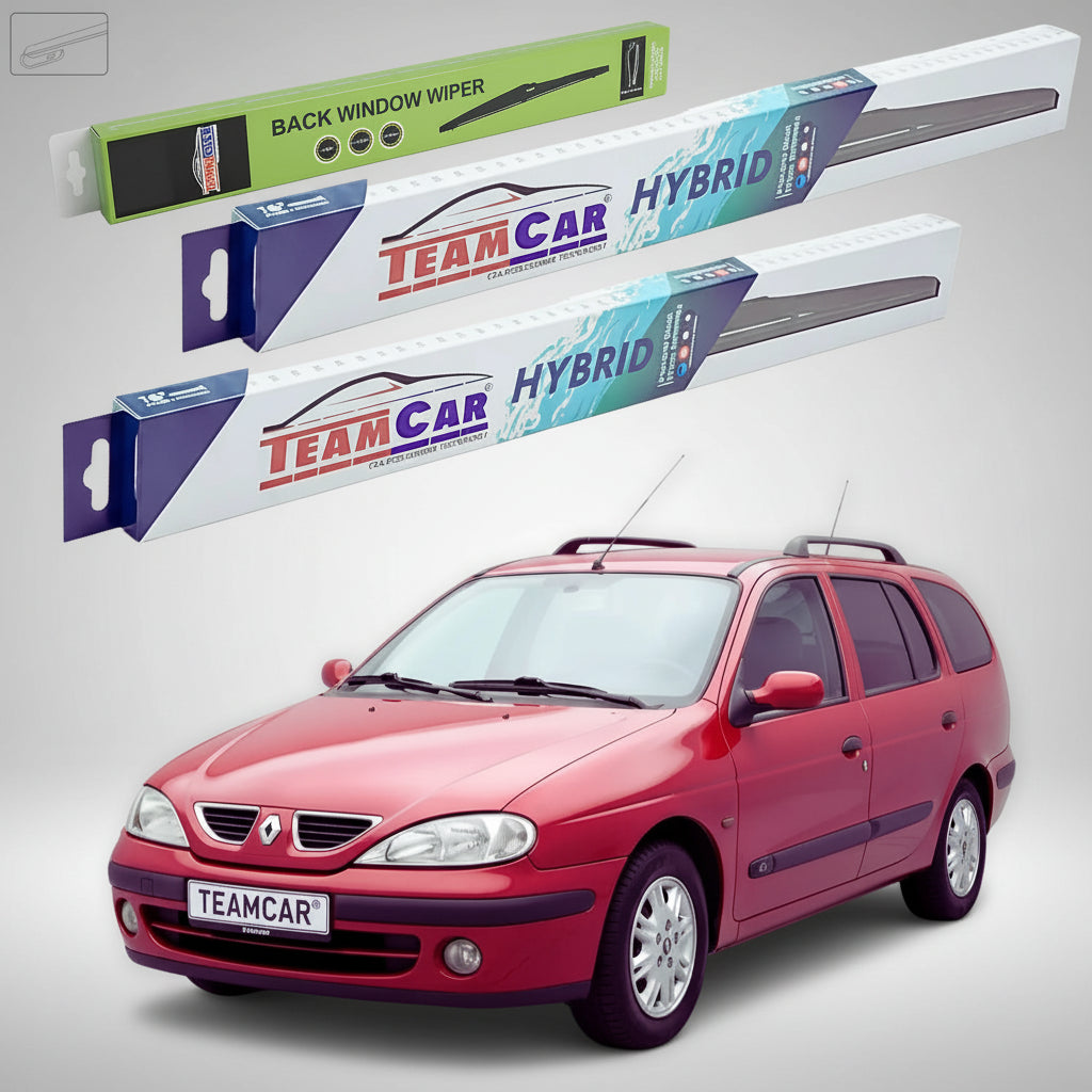 Ștergătoare Renault Megane I Grandtour Break 2001-2003 | Set Față și Spate Hibrid – TeamCar®