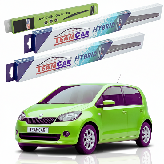 Set complet de ștergătoare parbriz și lunetă pentru primele serii Skoda Citigo (octombrie 2011 – iulie 2012)