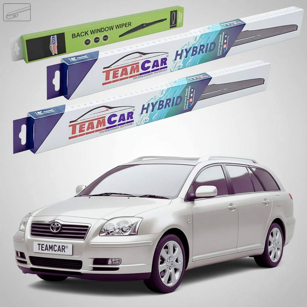 Ștergătoare Toyota Avensis T25 Estate 2003-2008 | Set Față și Spate Hibrid – TeamCar®