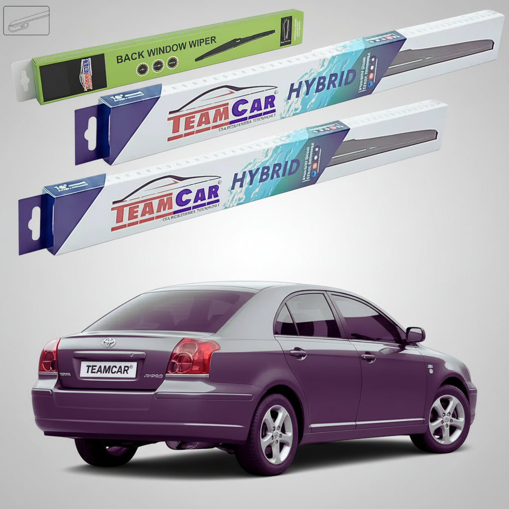 Ștergătoare Toyota Avensis T25 Liftback Plastic 2003-2008 | Set Față și Spate Hibrid – TeamCar®