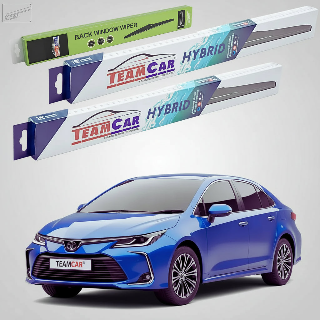 Ștergătoare Toyota Corolla E21 Sedan 2019-prezent | Set Față și Spate Hibrid – TeamCar®