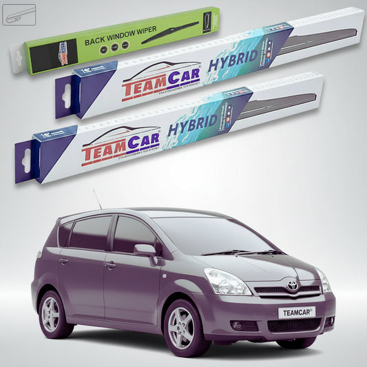 Ștergătoare Toyota Corolla Verso AR10 2004-2009 | Set Față și Spate Hibrid – TeamCar®