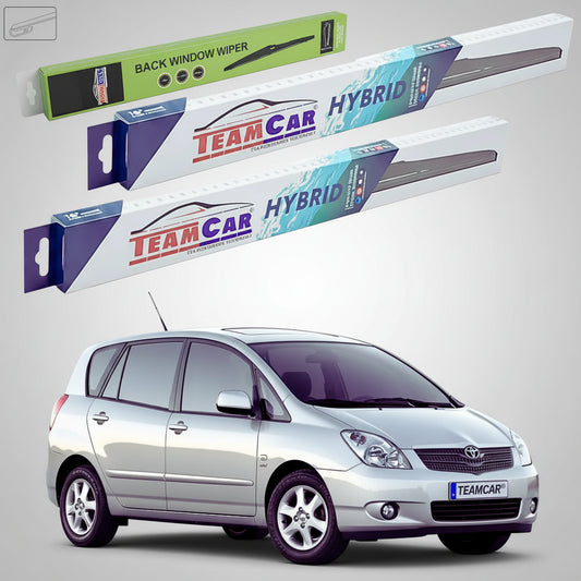 Ștergătoare Toyota Corolla Verso E12 MPV 2002-2004 | Set Față și Spate Hibrid – TeamCar®