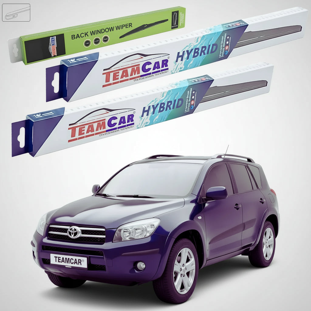 Ștergătoare Toyota RAV4 A3 XA30 2006-2012 | Set Față și Spate Hibrid – TeamCar®