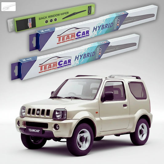 Ștergătoare Suzuki Jimny FJ 1998-2018 | Set Față și Spate Hibrid – TeamCar®