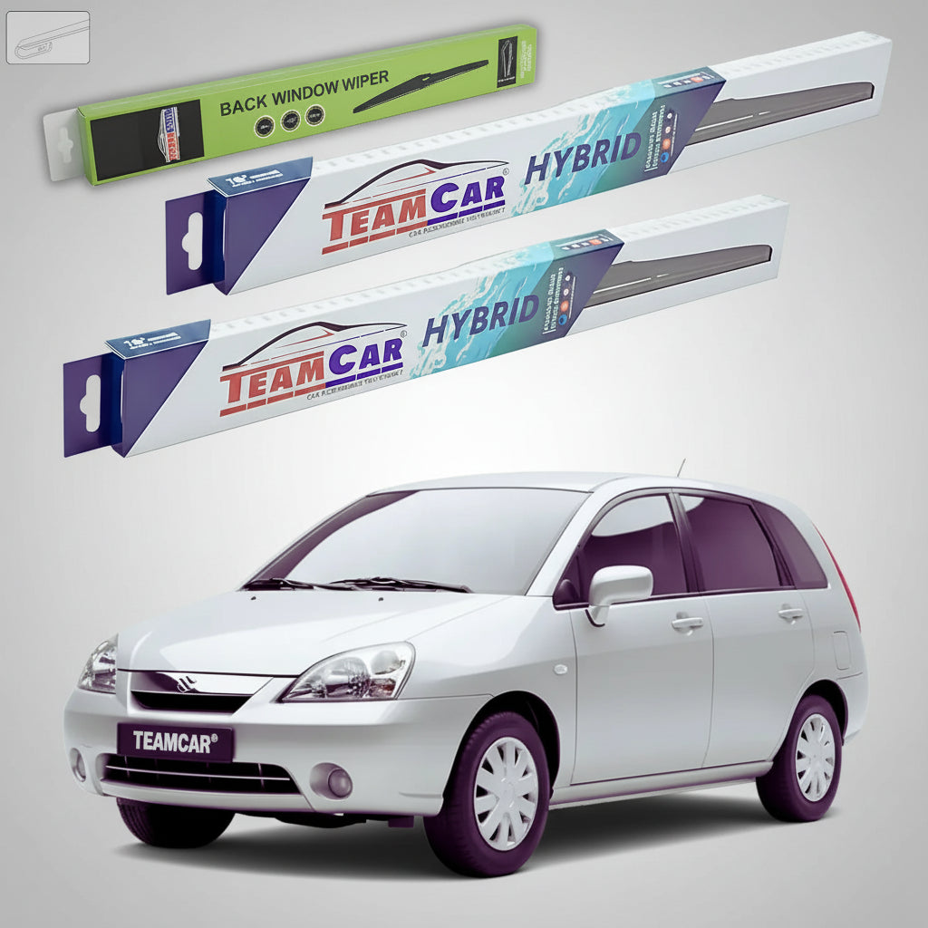 Ștergătoare Suzuki Liana Combi ER 2001-2007 | Braț Plastic | Set Față și Spate Hibrid – TeamCar®