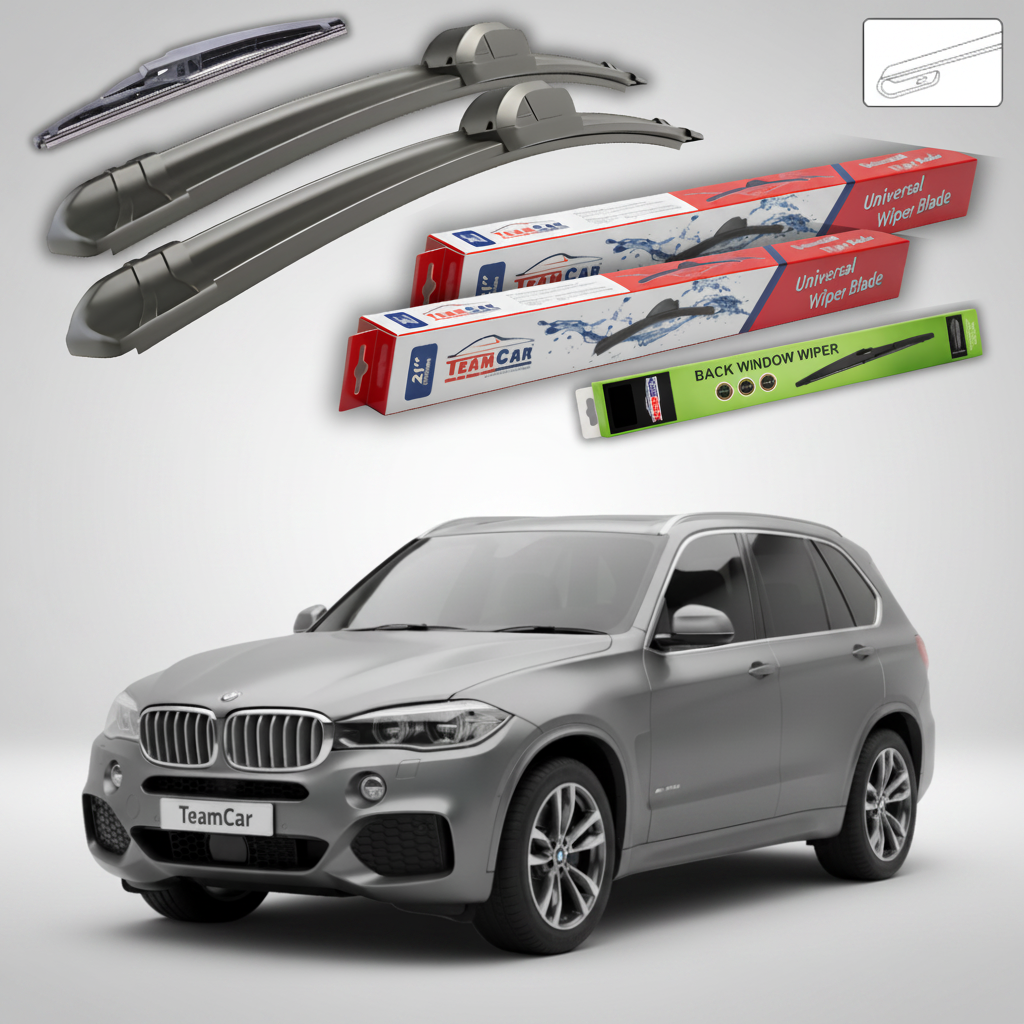 Ștergătoare TeamCar® pentru BMW X5 (F15) / X5 M (F85) 2013–2018 – Set Față și Spate Flat