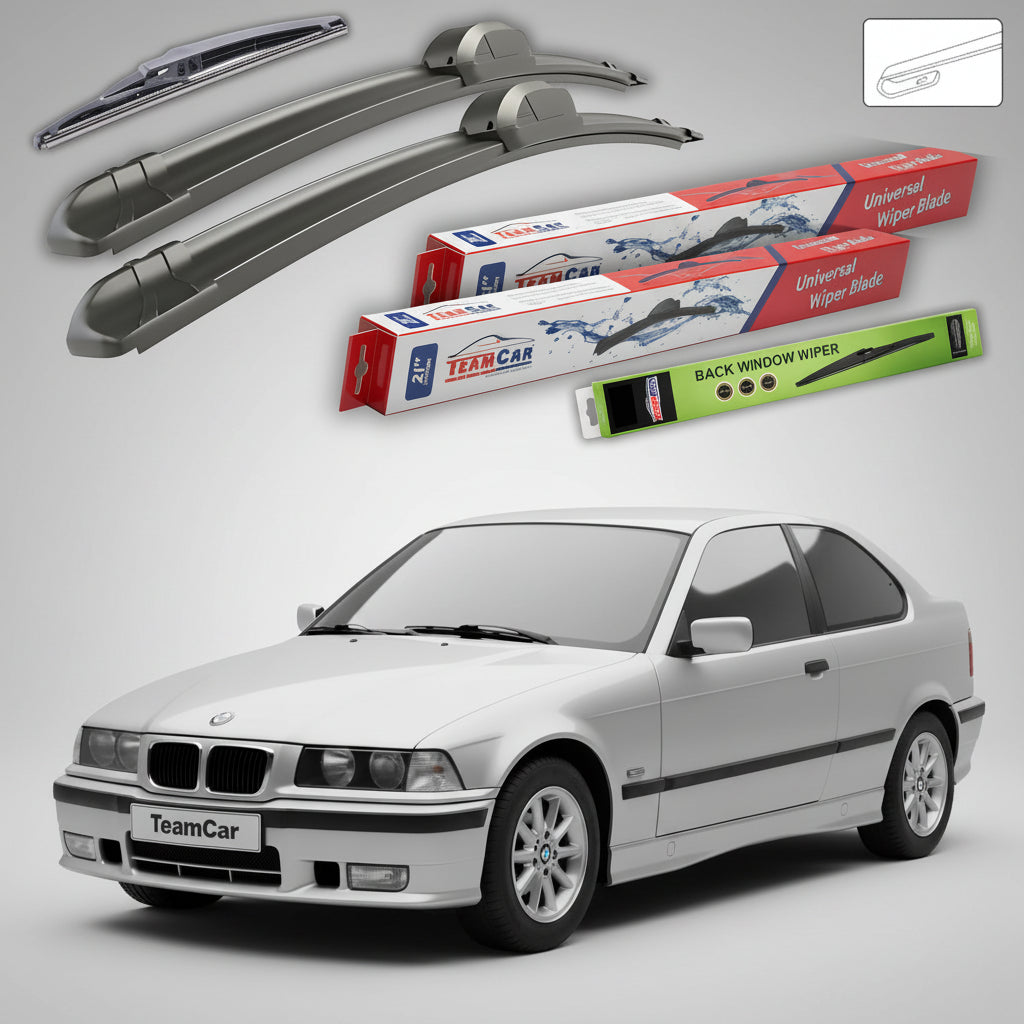 Ștergătoare TeamCar® pentru BMW Seria 3 Compact (E36) 1994–2000 – Set Față și Spate Flat