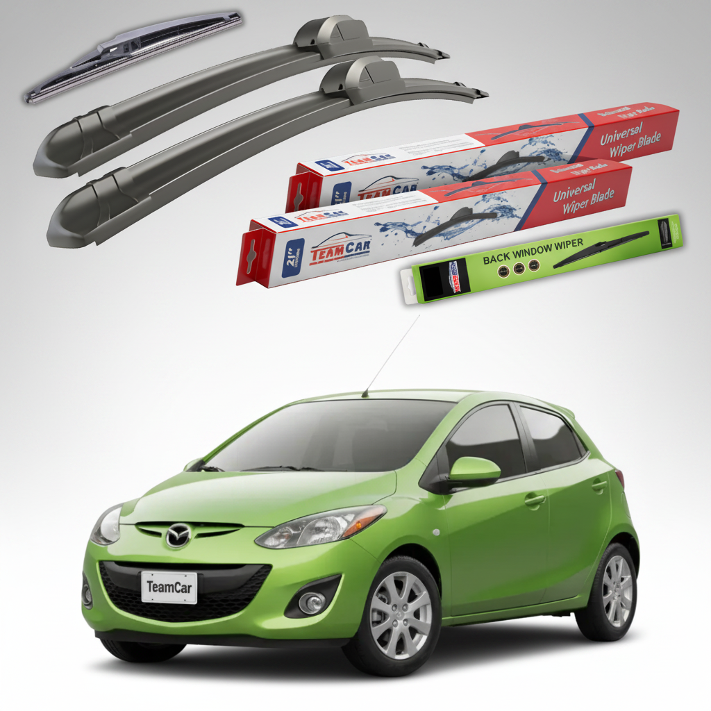 Ștergătoare Mazda 2 DE Facelift 2010-2014 5 uși | Set Față și Spate Flat – TeamCar®
