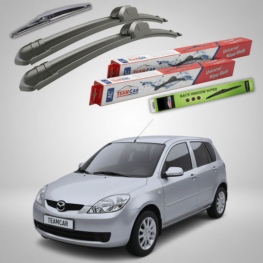 Ștergătoare Mazda 2 DY Facelift 2005-2007 | Set Față și Spate Flat – TeamCar®
