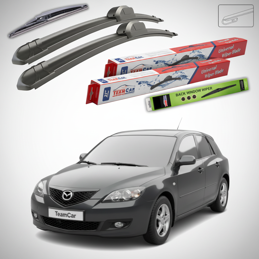 Stergatoare Mazda 3 BK Facelift Hatchback 2006-2009 | Set Fata si Spate Flat - TeamCar