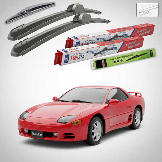 Ștergătoare TeamCar® pentru Mitsubishi 3000 GT Coupe (Z16A) 1992–2000 – Set Față și Spate Flat