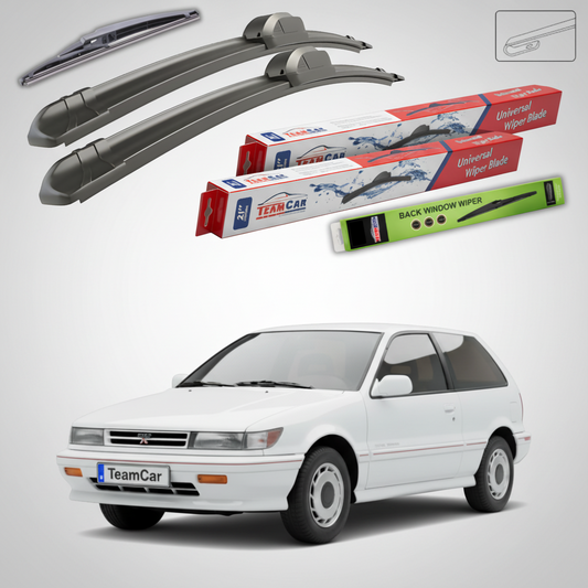 Ștergătoare TeamCar® pentru Mitsubishi Colt III/IV (C5_A, CA_A) 1988–1996 – Set Față și Spate Flat