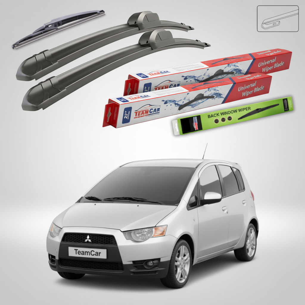 Ștergătoare TeamCar® pentru Mitsubishi Colt VII (Z3, Z2) 2008–2012 – Set Față și Spate Flat