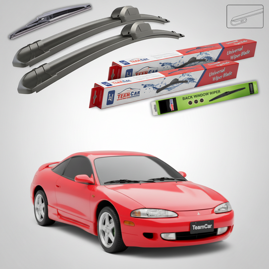 Ștergătoare TeamCar® pentru Mitsubishi Eclipse II (D31A, D32A) 1995–1999 – Set Față și Spate Flat