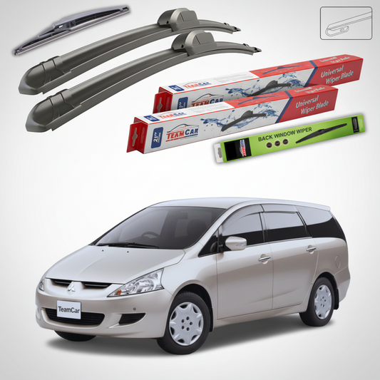 Stergatoare TeamCar pentru Mitsubishi Grandis Facelift MPV (NA_W) 2008-2010 - Set Fata si Spate Flat