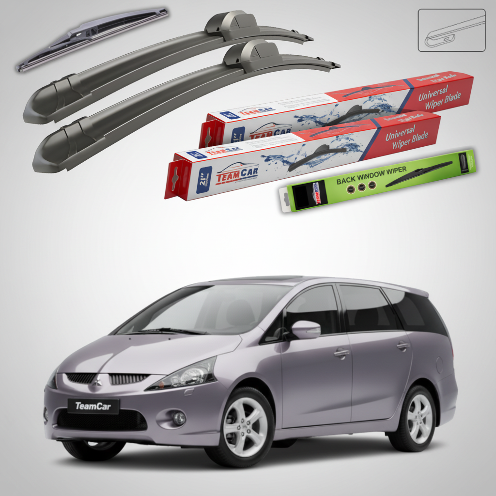 Stergatoare TeamCar pentru Mitsubishi Grandis MPV (NA_W) 2004-2008 - Set Fata si Spate Flat