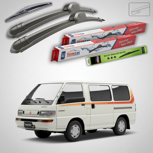 Stergatoare TeamCar pentru Mitsubishi L300 Van Gen III (P1_T) 1994-2000 - Set Fata si Spate Flat