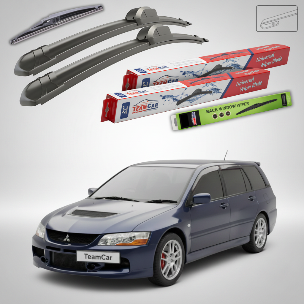 Stergatoare TeamCar pentru Mitsubishi Lancer Wagon Gen VII (CS_W/CT_W) EVO IX Wagon 2003-2008 - Set Fata si Spate Flat