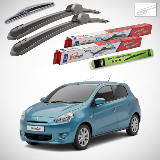 Ștergătoare TeamCar® pentru Mitsubishi Mirage / Space Star 2012+ – Set Față și Spate Flat