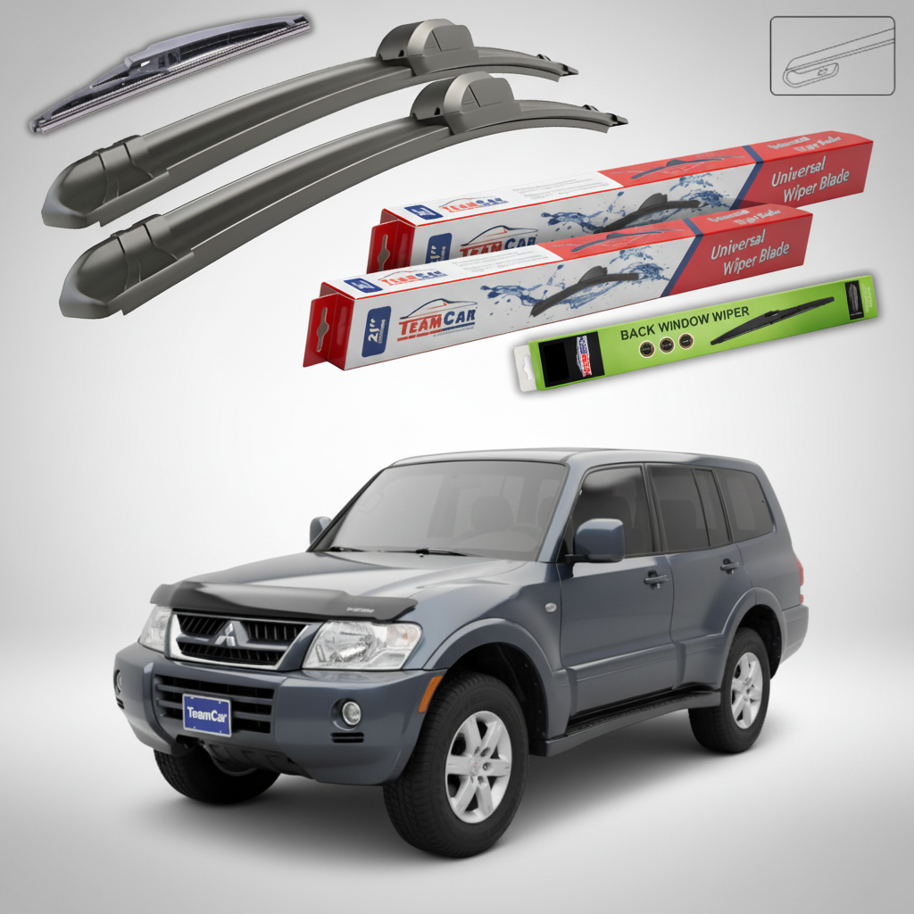 Ștergătoare TeamCar® pentru Mitsubishi Montero / Pajero III (V60, V70) 2000–2006 – Set Față și Spate Flat