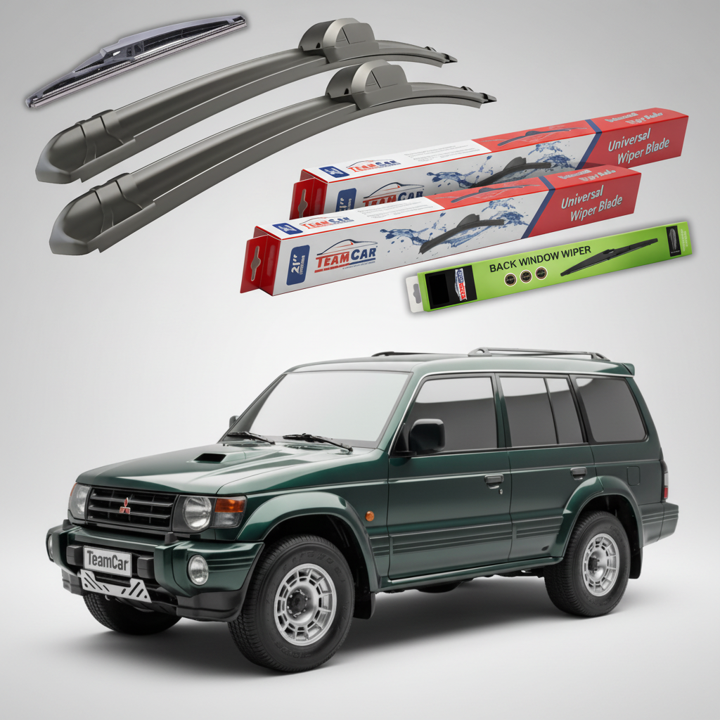Ștergătoare TeamCar® pentru Mitsubishi Montero / Pajero II 1990–2000 – Set Față și Spate Flat