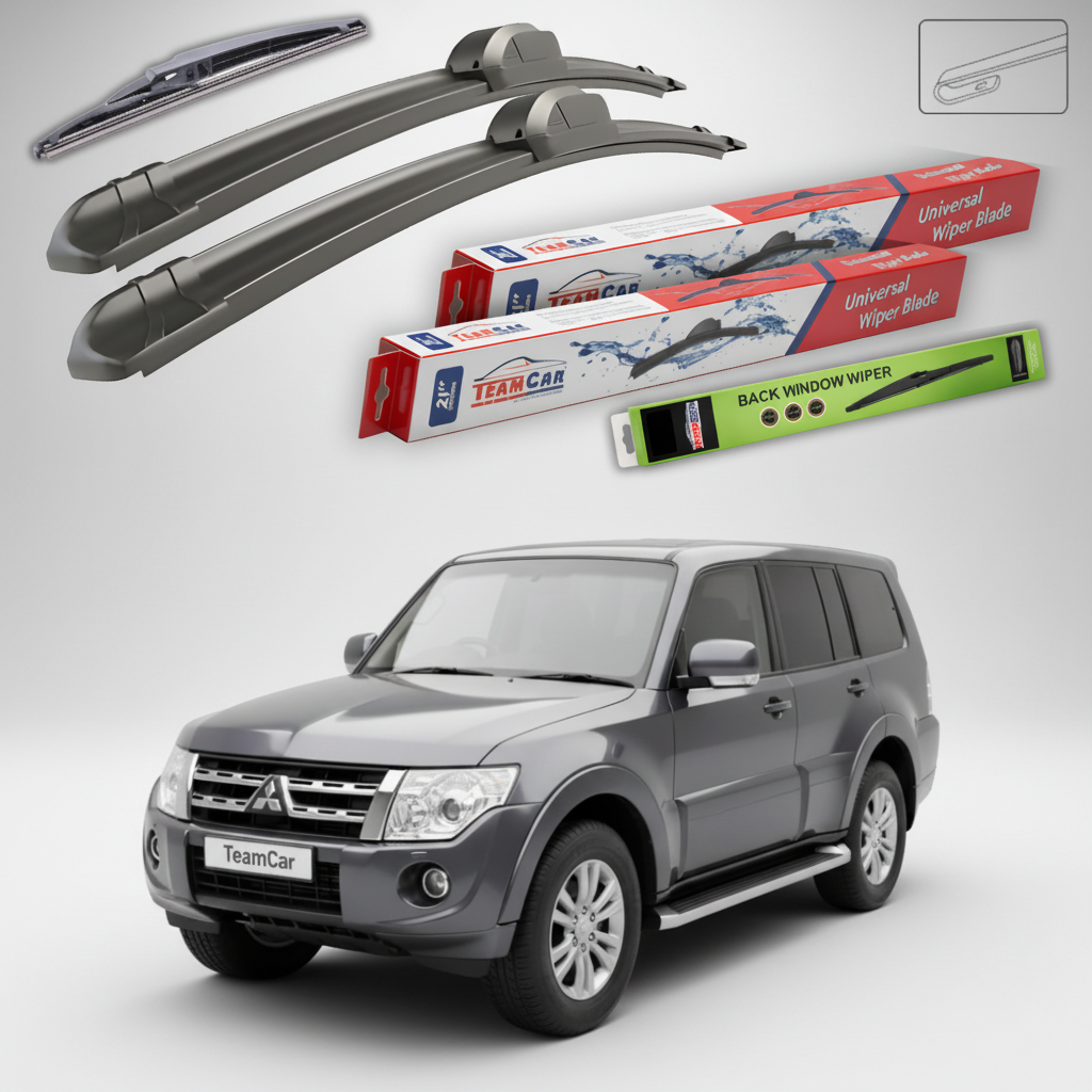 Ștergătoare TeamCar® pentru Mitsubishi Montero / Pajero IV Facelift 2009–2021 – Set Față și Spate Flat