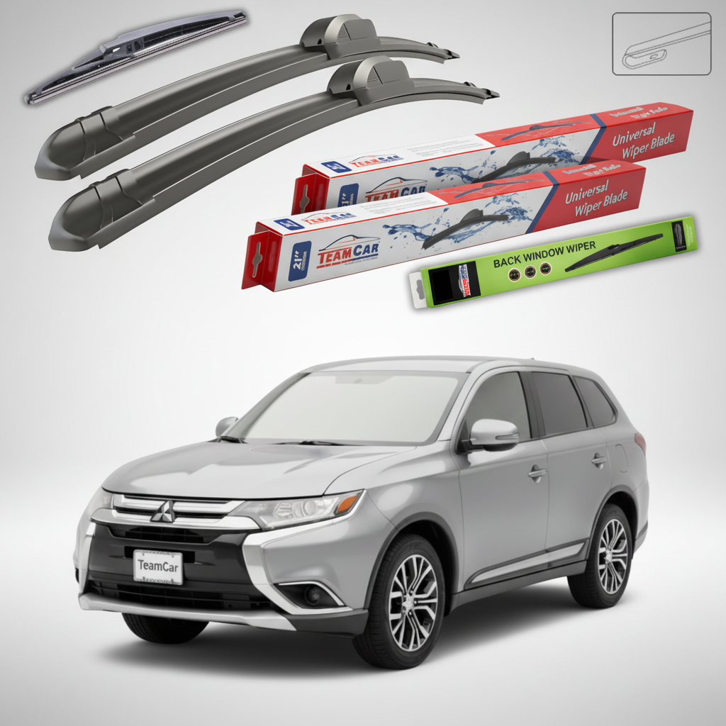 Ștergătoare TeamCar® pentru Mitsubishi Outlander III (GG_W, GF_W) 2012–2021 – Set Față și Spate Flat