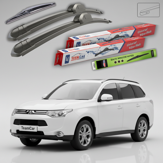 Ștergătoare TeamCar® pentru Mitsubishi Outlander II (CW_W) 2007–2012 – Set Față și Spate Flat