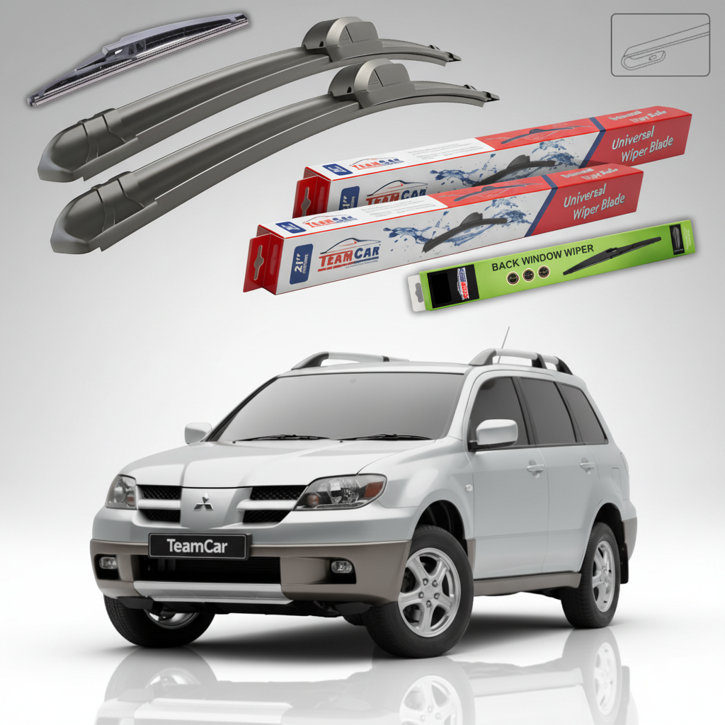 Ștergătoare TeamCar® pentru Mitsubishi Outlander I (CU_W) 2003–2007 – Set Față și Spate Flat