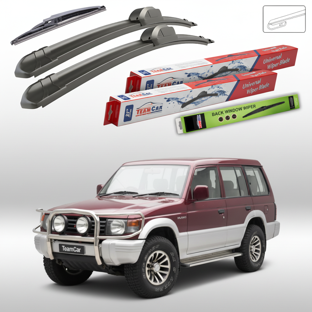 Ștergătoare TeamCar® pentru Mitsubishi Pajero II (V2_W, V3_W, V4_W) 1990–2000 – Set Față și Spate Flat