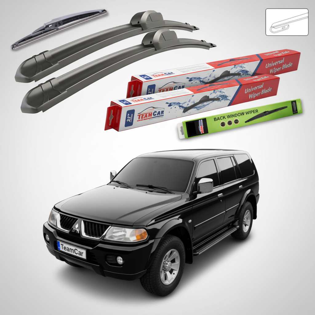 Ștergătoare TeamCar® pentru Mitsubishi Pajero Sport I (K90/K94/K96) 1996–2009 – Set Față și Spate Flat