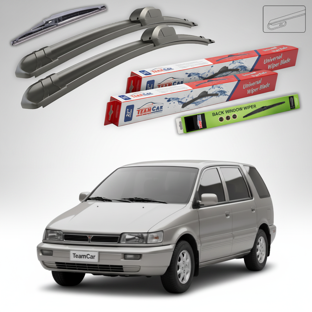 Ștergătoare TeamCar® pentru Mitsubishi Santamo MPV 1999–2004 – Set Față și Spate Flat