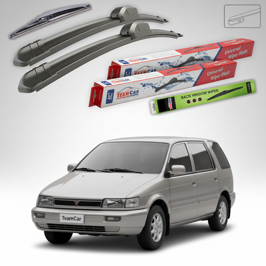 Ștergătoare TeamCar® pentru Mitsubishi Santamo MPV 1999–2004 – Set Față și Spate Flat