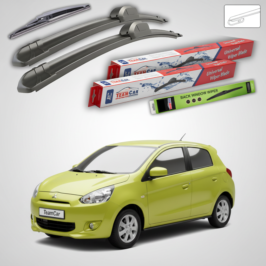Ștergătoare TeamCar® pentru Mitsubishi Space Star II (A0_A / LA) 2012–prezent – Set Față și Spate Flat