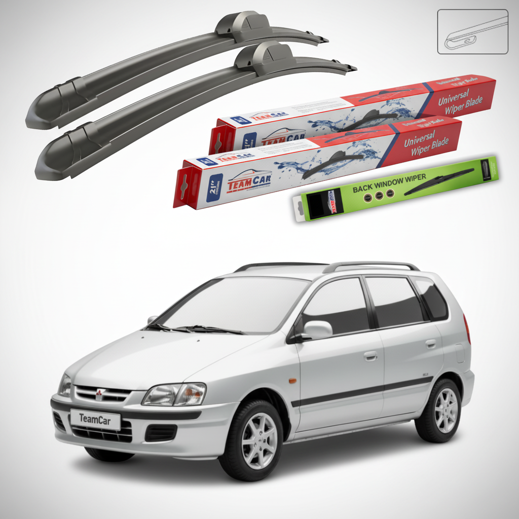 Ștergătoare TeamCar® pentru Mitsubishi Space Star I (DG_A) 1998–2004 – Set Față și Spate Flat
