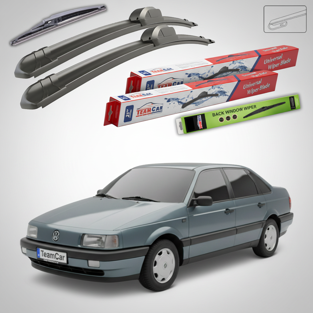 Ștergătoare TeamCar® pentru Volkswagen Passat B3 (08.1988-12.1993) – Set Față și Spate Flat