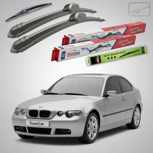 Ștergătoare TeamCar® pentru BMW Seria 3 Compact (E46) 2001–2005 – Set Față și Spate Flat