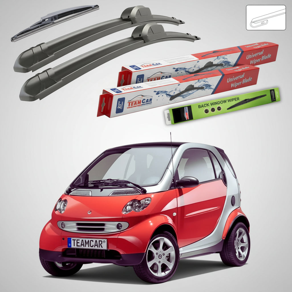 Ștergătoare Smart Fortwo Coupe 450 1998-2004 | Set Față și Spate Flat – TeamCar®