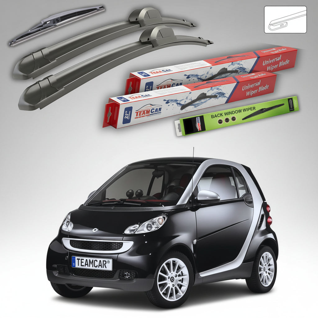 Ștergătoare Smart Fortwo Coupé 451 2007-2015 | Set Față și Spate Flat – TeamCar®