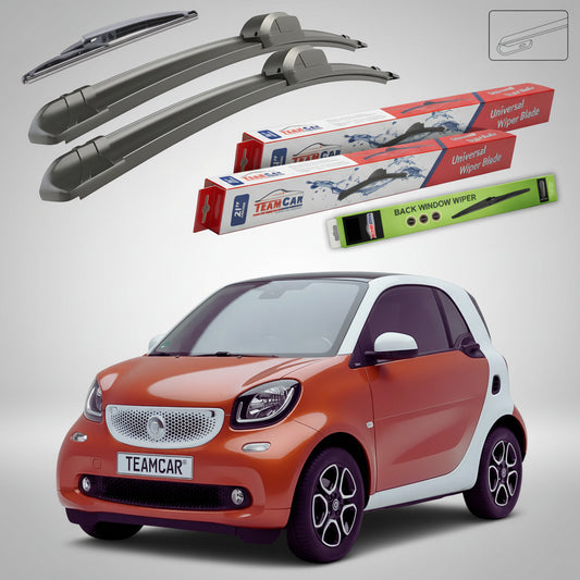 Ștergătoare Smart Fortwo Coupe 453 2014-2021 | Set Față și Spate Flat – TeamCar®