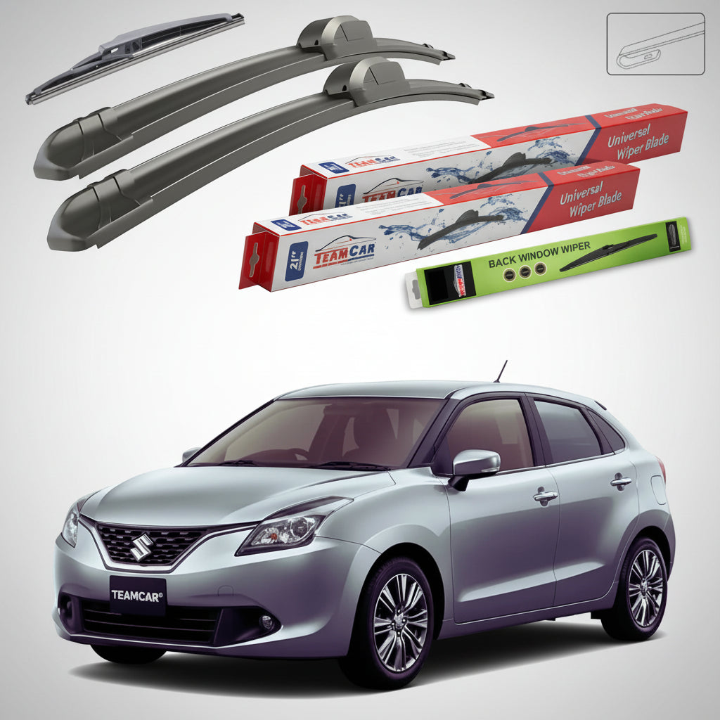 Ștergătoare Suzuki Baleno Hatchback FW/EW 2016+ | Set Față și Spate Flat – TeamCar®